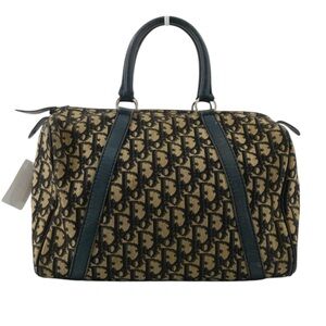 Christian Dior Trotter Monogram Boston Bag – Navy Canvas & Leather